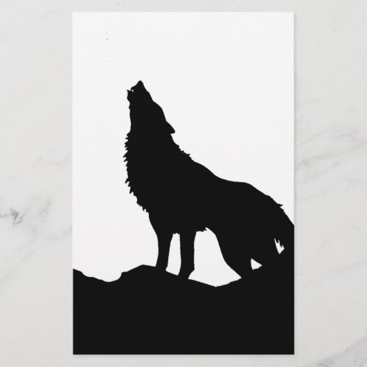 Papeterie Loup solitaire debout sur une colline (Devant)