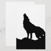 Papeterie Loup solitaire debout sur une colline (Devant / Derrière)