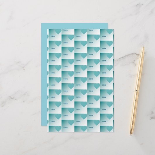 Papeterie Love. (Devant/Arrière en situation)