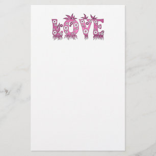 Papeterie Love ( dans la police fleurs )