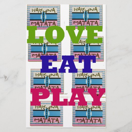 Papeterie Love Eat Play Hakuna Matata Art Print (Devant)
