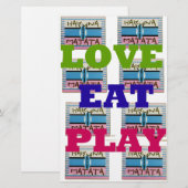 Papeterie Love Eat Play Hakuna Matata Art Print (Devant / Derrière)