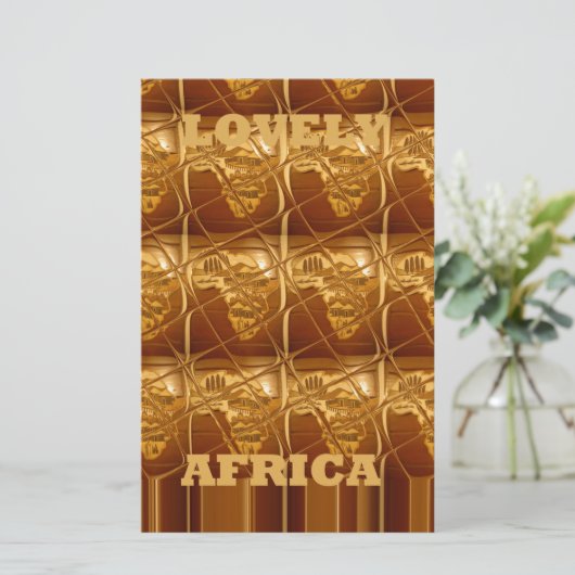 Papeterie Lovely Africa Map Vector Motif Art Design Imprimer (Debout devant)