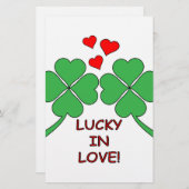 Papeterie Lucky In Love Hearts Clover (Devant / Derrière)