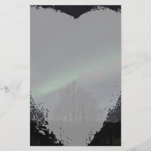 Papeterie Lumières du nord dans la forêt boréale