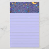 Papeterie Lune brillante et étoiles Etching Papier à lettres (Devant)