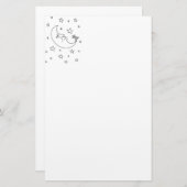 Papeterie Lune et étoiles stationnaires (Devant / Derrière)