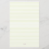 Papeterie Lupine Fleur sauvage Monogramme Vert Lin (Dos)