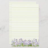 Papeterie Lupine Fleur sauvage Monogramme Vert Lin (Devant / Derrière)