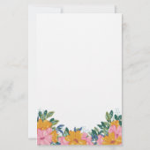 Papeterie Lush Pink Yellow Flowers Name & Initial (Dos)