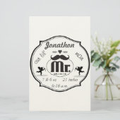 Papeterie M. Mustache Lil Man Baby Boy Statistiques (Debout devant)