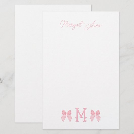 Papeterie "M" - Stationnaire initial (Devant / Derrière)