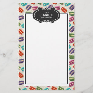 Papeterie Macarons de couleur mignonne Motif avec cadre fant