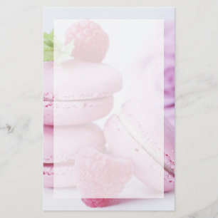 Papeterie Macarons framboises roses Pâtisserie française Pho