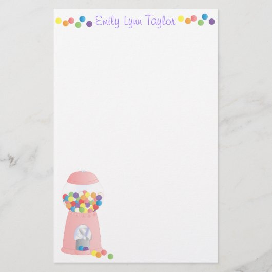 Papeterie Machine à gumball rose (Devant)