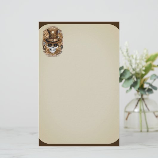 Papeterie Machine rétro Voodoo à vapeur crâne (Debout devant)