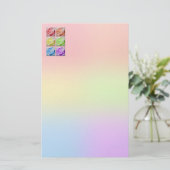 Papeterie Macro roses d'arc-en-ciel (Debout devant)