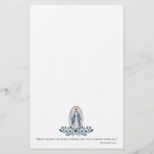 Papeterie Madame florale bleue de | de Vierge Marie grâce | (Devant)