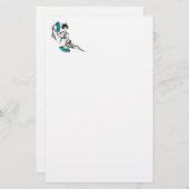 Papeterie Madame orientale avec les fans bleues (Devant / Derrière)