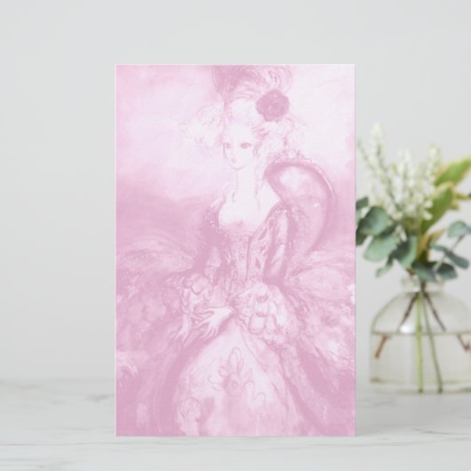 Papeterie MADAME POMPADOUR, blanc rose doux (Debout devant)