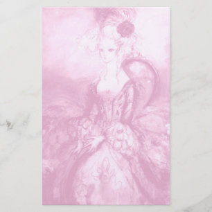 Papeterie MADAME POMPADOUR ,rose blanc rose tendre