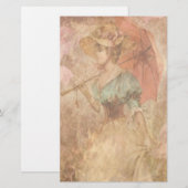 Papeterie Madame victorienne élégante Umbrella Stationery (Devant / Derrière)