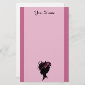 Papeterie Madame victorienne Hat de profil de silhouette (Devant / Derrière)