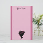 Papeterie Madame victorienne Hat de profil de silhouette (Debout devant)