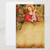 PAPETERIE MADONNA DU PARCHEMENT D'ANTIQUITÉ BOWER ROSE (Devant / Derrière)