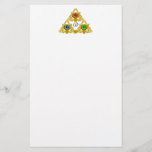 Papeterie MAGIQUE ELFIQUE TALISMAN /OR TRIANGLE Blanc