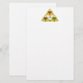Papeterie MAGIQUE ELFIQUE TALISMAN /OR TRIANGLE Blanc (Devant / Derrière)