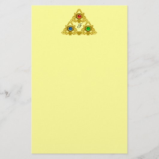 Papeterie MAGIQUE ELFIQUE TALISMAN /OR TRIANGLE Jaune (Devant)