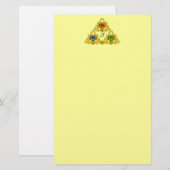 Papeterie MAGIQUE ELFIQUE TALISMAN /OR TRIANGLE Jaune (Devant / Derrière)