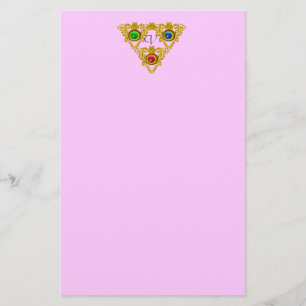 Papeterie MAGIQUE ELFIQUE TALISMAN /OR TRIANGLE rose
