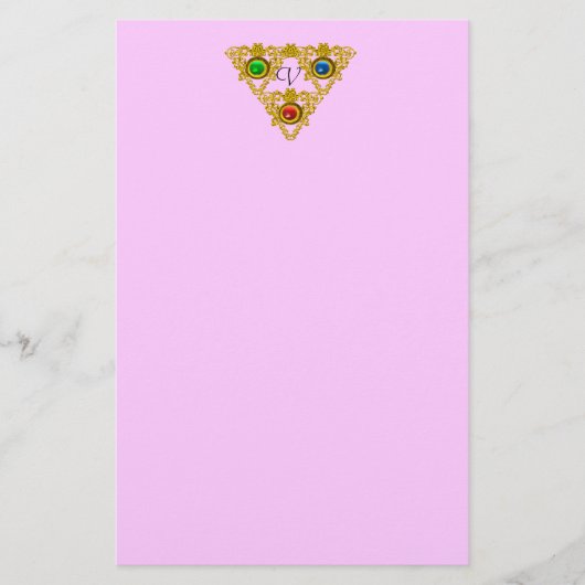 Papeterie MAGIQUE ELFIQUE TALISMAN /OR TRIANGLE rose (Devant)