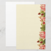 Papeterie Magnifique Vintage Apricot Roses Élégant (Devant / Derrière)
