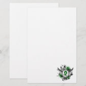 Papeterie Maladie rénale verte de ruban et d'ailes (Devant / Derrière)