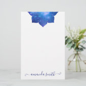 Papeterie Mandala Galactique Bleu Aqua (Debout devant)