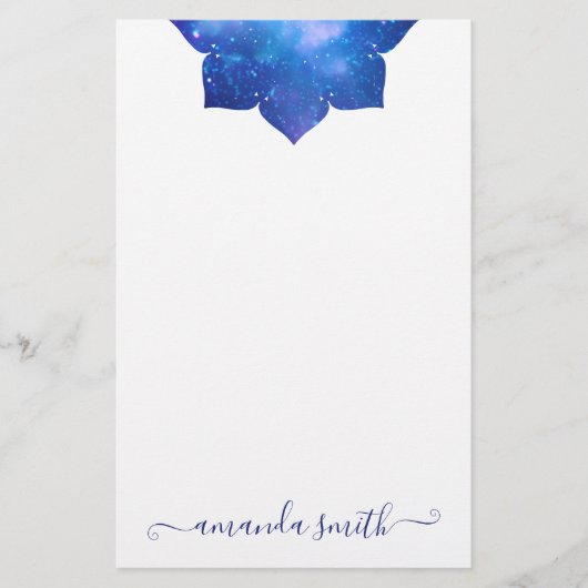 Papeterie Mandala Galactique Bleu Aqua (Devant)