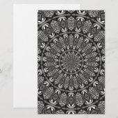 Papeterie Mandala monochrome (Devant / Derrière)