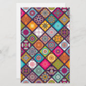 Papeterie Mandala motif marocain coloré (Devant / Derrière)