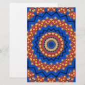 Papeterie Mandala orange bleu (Devant / Derrière)