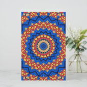 Papeterie Mandala orange bleu (Debout devant)