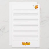 Papeterie Maple Feuille Fall Theme, Linked Writing Paper (Devant / Derrière)