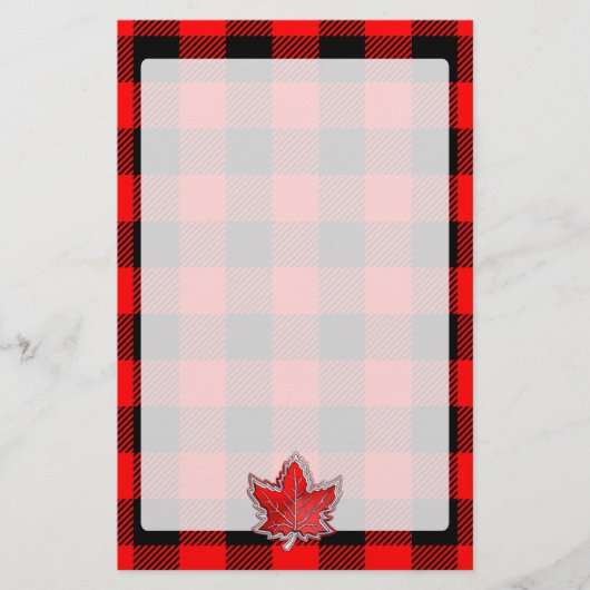 Papeterie Maple Leaf Buffalo Check Rouge Black Plaid Style (Devant)