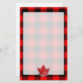 Papeterie Maple Leaf Buffalo Check Rouge Black Plaid Style (Devant / Derrière)