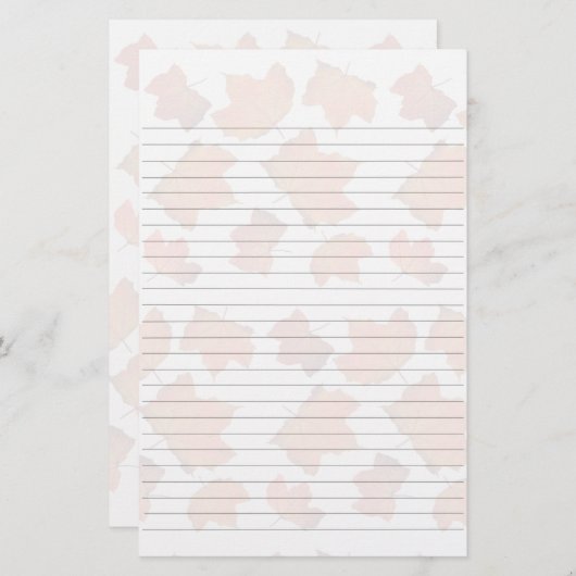 Papeterie Maple Leaves Lined Writing Paper  (Devant / Derrière)