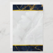 Papeterie Marbre bleu marine et or Marbre moderne élégant (Devant / Derrière)