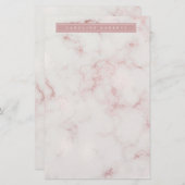Papeterie Marbre doré rose moderne (Devant / Derrière)