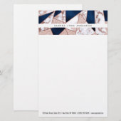 Papeterie Marbre géométrique de la Parties scintillant Rose  (Devant / Derrière)